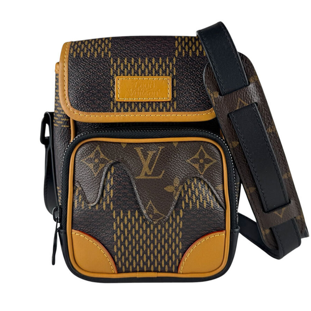 Louis Vuitton Damier Giant Nigo Collaboration Crossbody Bag Canvas Leather Brown